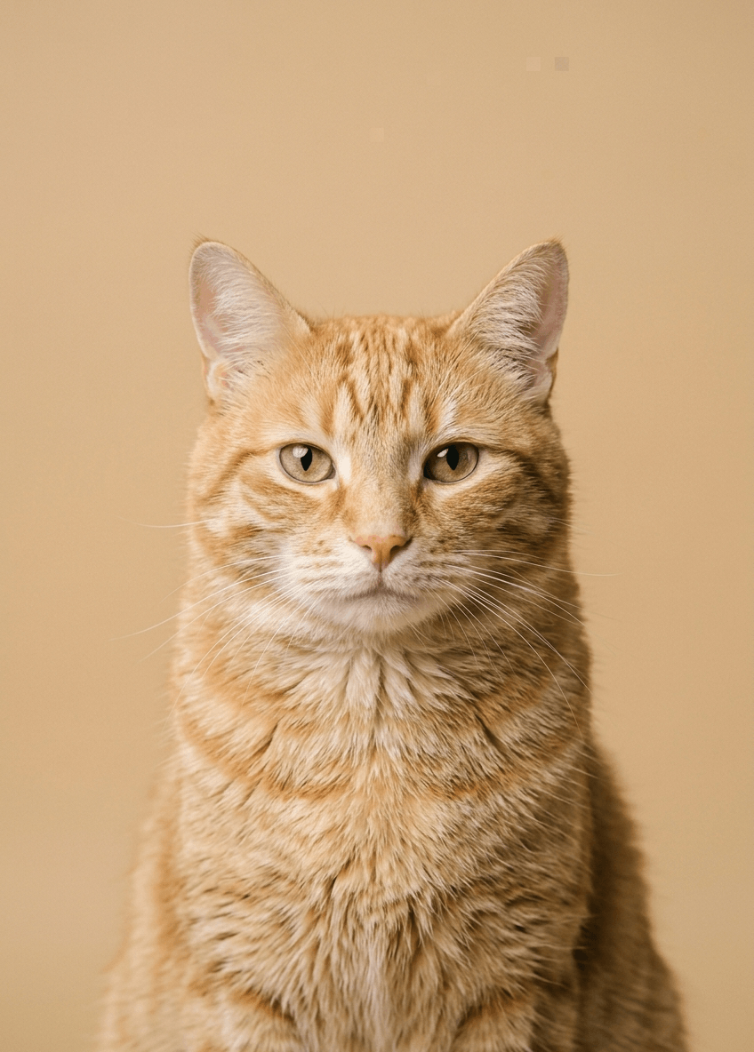 Studio portrait of a grey tabby cat